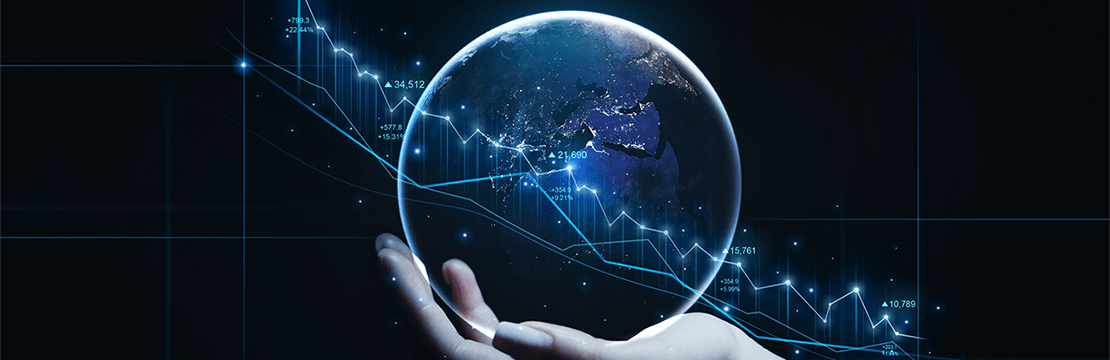 Global financial trading business stock market chart.